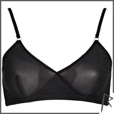 Black Rihanna sheer bralet