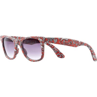 Red paisley print retro sunglasses