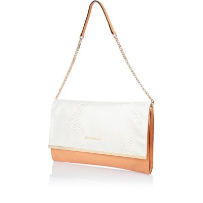Coral snake panel fold over clutch bag