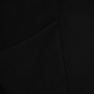Black draped pocket boxy blazer