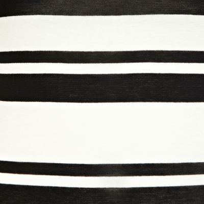 Black and white stripe cross back maxi dress