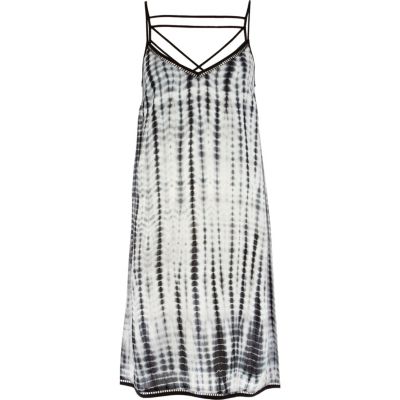 Black tie dye strap cami dress