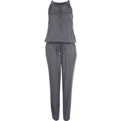 Blue utility casual jumpsuit