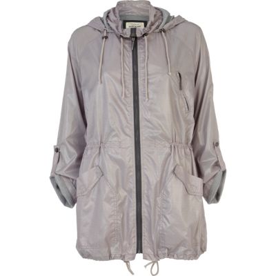 Light grey lightweight parka jacket