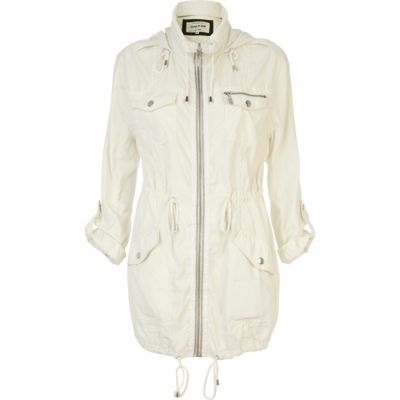 White utility parka jacket
