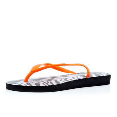 Orange zebra print Havaianas