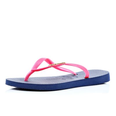 Pink and blue Havaianas