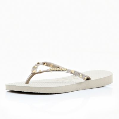 Gold studded Havaianas