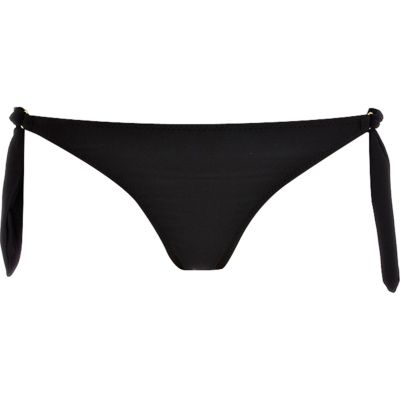 Black tie side bikini bottoms