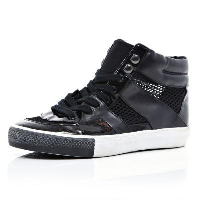 Black mesh insert high tops