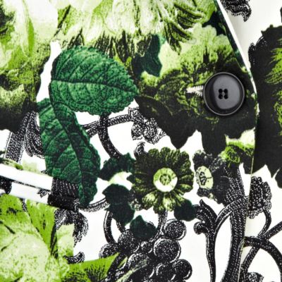 Green floral print blazer