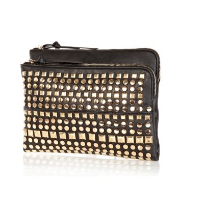 Cream contrast panel bowler bag
