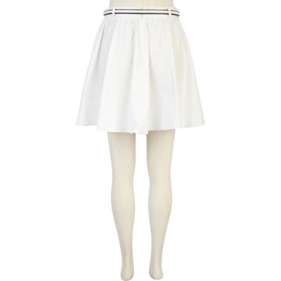 White belted skater skirt