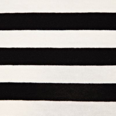 Black and white stripe turtle neck crop top