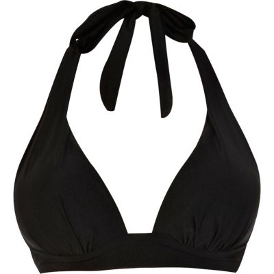 Black moulded cup push-up bikini top