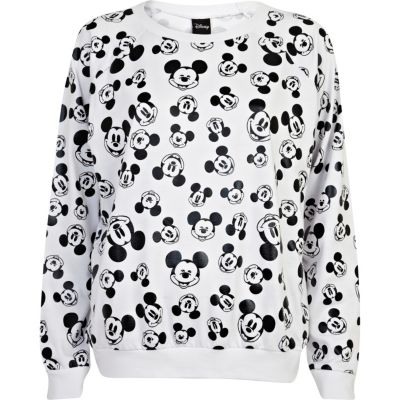 Black and white Mickey Mouse print sweatshirt