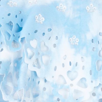 Blue print broderie anglaise bikini top