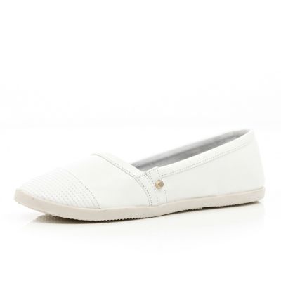 White slip on plimsolls