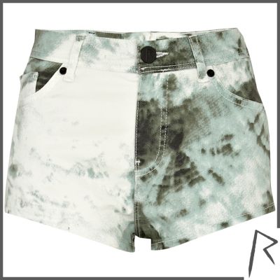 Green tie dye Rihanna knicker shorts