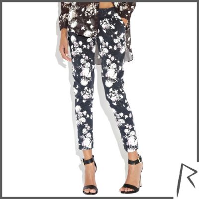 Black Rihanna floral print trousers 