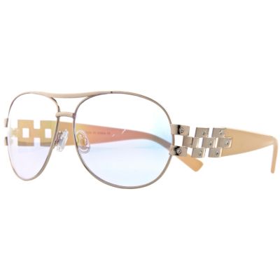 Gold tone mirrored aviator sunglasses