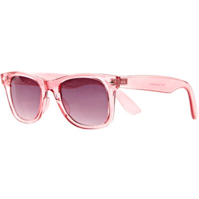 Pink transparent retro sunglasses