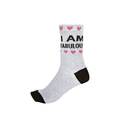 Grey I am fabulous ankle socks