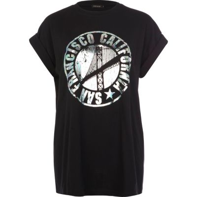 Black San Francisco print oversized t-shirt