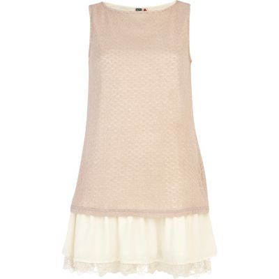 Cream Chelsea Girl 2 in 1 sleeveless dress