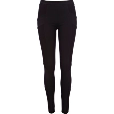 Black contrast panel leggings