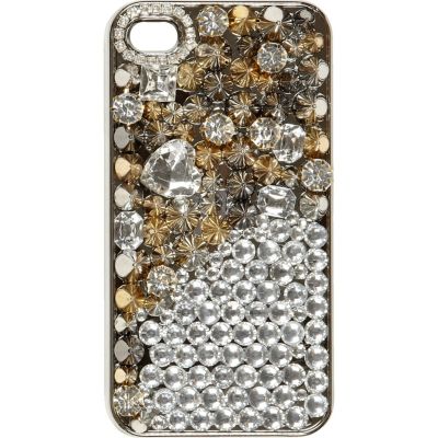 Black gem embellished iPhone 4/4S case