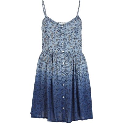 Blue Chelsea Girl printed ombre cami dress