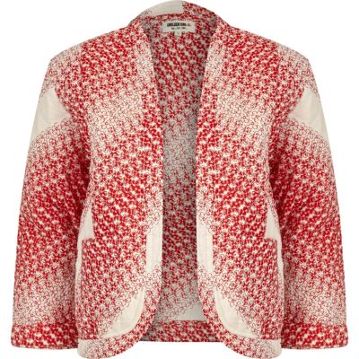 Red Chelsea Girl ditsy print bed jacket