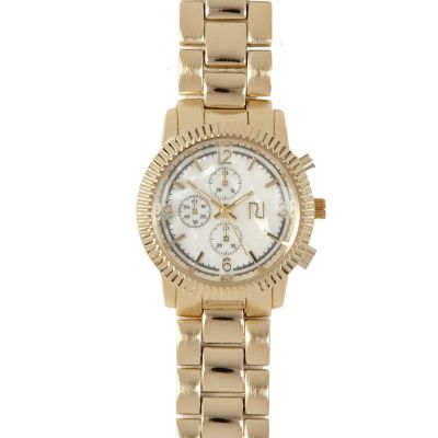 Gold tone metal bracelet watch