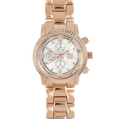 Gold tone chunky chain link face watch