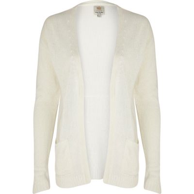 White unfastened cardigan