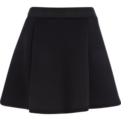 Black neoprene skater skirt