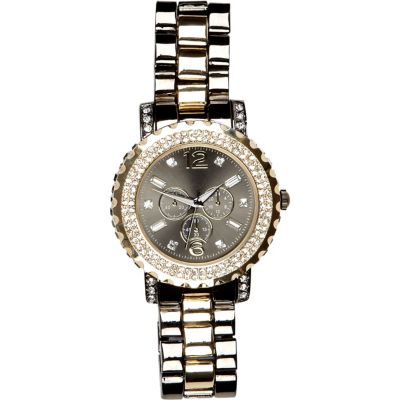 Silver tone diamante encrusted bracelet watch