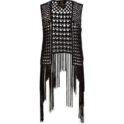 Black crochet waistcoat 