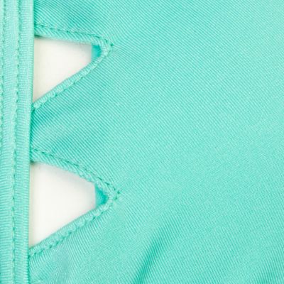 Mint green triangle cut out bikini top