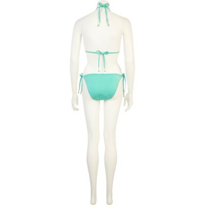 Mint green triangle cut out bikini bottoms