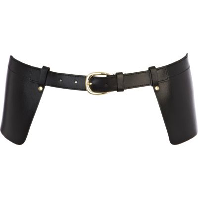 Black peplum waist belt