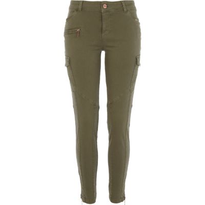Khaki skinny combat trousers