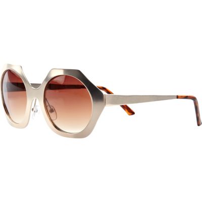 Gold hexagon sunglasses