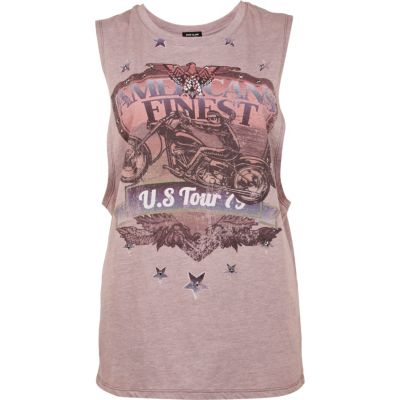 Purple America's finest print tank top