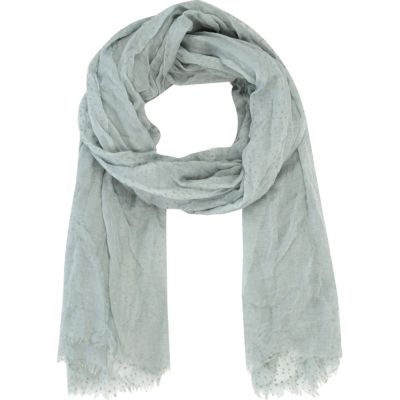 Light grey long lightweight scarf