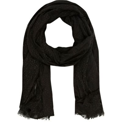 Black lightweight scarf