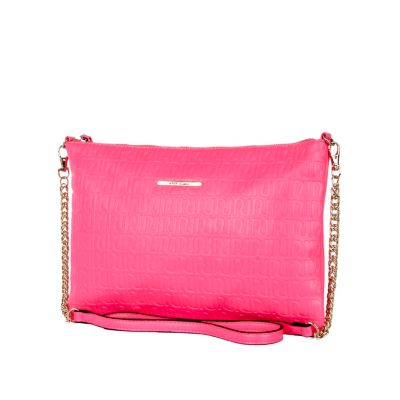 Pink RI embossed cross body bag