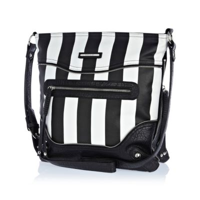 Black and white stripe messenger bag 