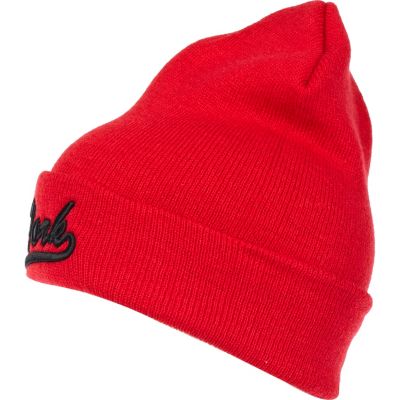 Red New York beanie hat 